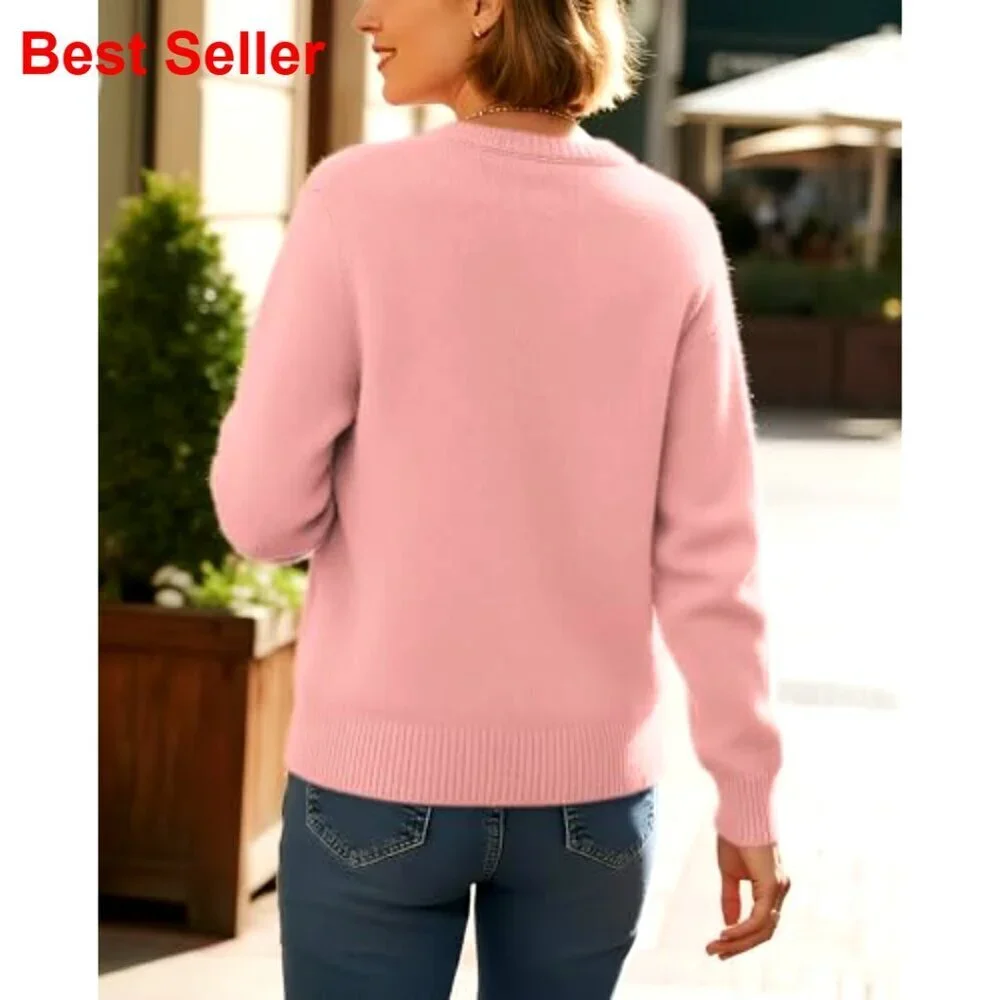 Soft Stretchy Knit Cropped Cardigan Sweater Long Sleeve Button Up